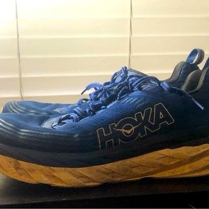 Hoka One One Shoes Mens Blue Bondi 6 Athletic Running Sneakers Size 10